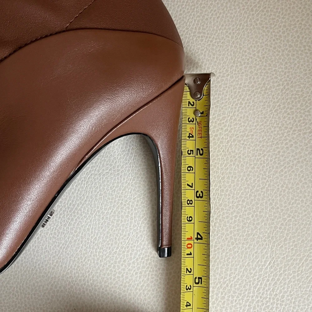 NEW REISS 20”
Carina Pointed Toe Knee High Heel Brown Leather Stiletto Boots - Picture 11 of 13